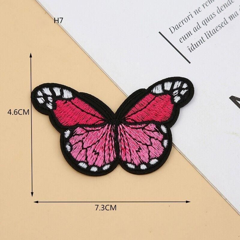 20Pcs Colourful Butterfly Applique Lace Trims Sewing Embroidery Craft Patch Sew