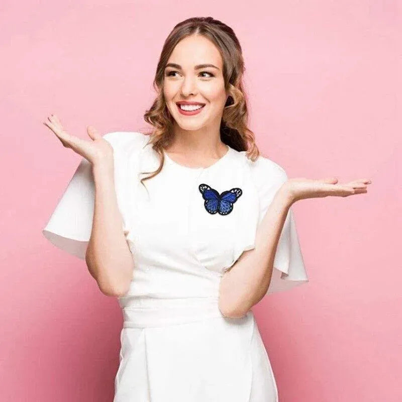 20Pcs Colourful Butterfly Applique Lace Trims Sewing Embroidery Craft Patch Sew