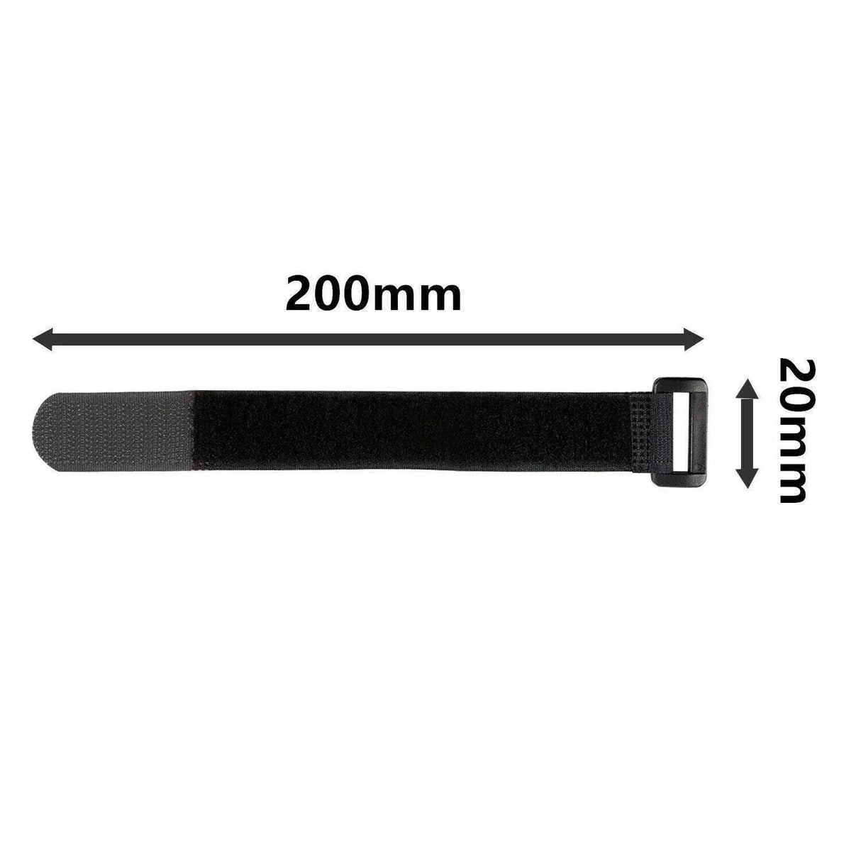 Magic Cable Ties Reusable Winder Coded Organiser Cords Hook Loop Black - 20*300mm 20PCS