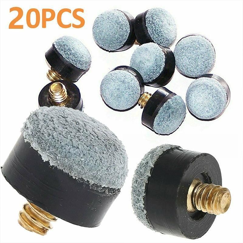 20x Commercial Quality Soft Pool Snooker Billiards CUE TIPS Screw On Type 10mm