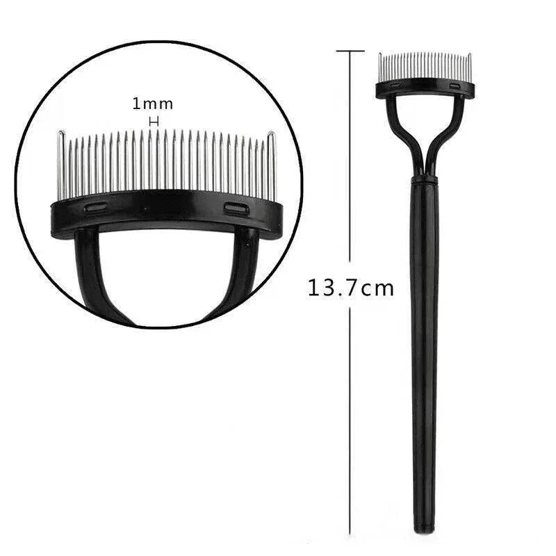 2PCS Eyelash Comb Lash Separator Metal Brush for Clump-Free Mascara and Curling