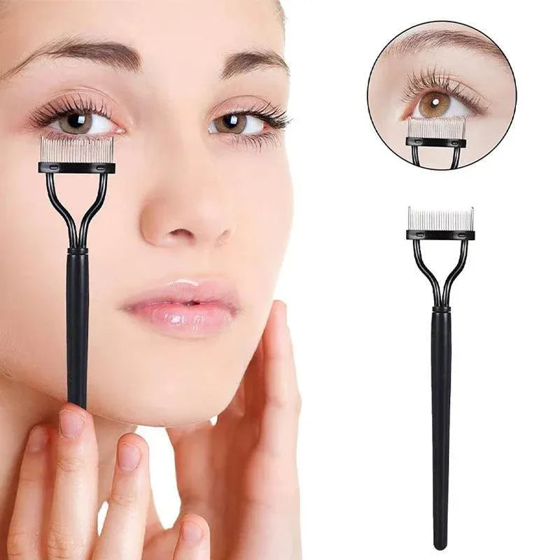 2PCS Eyelash Comb Lash Separator Metal Brush for Clump-Free Mascara and Curling