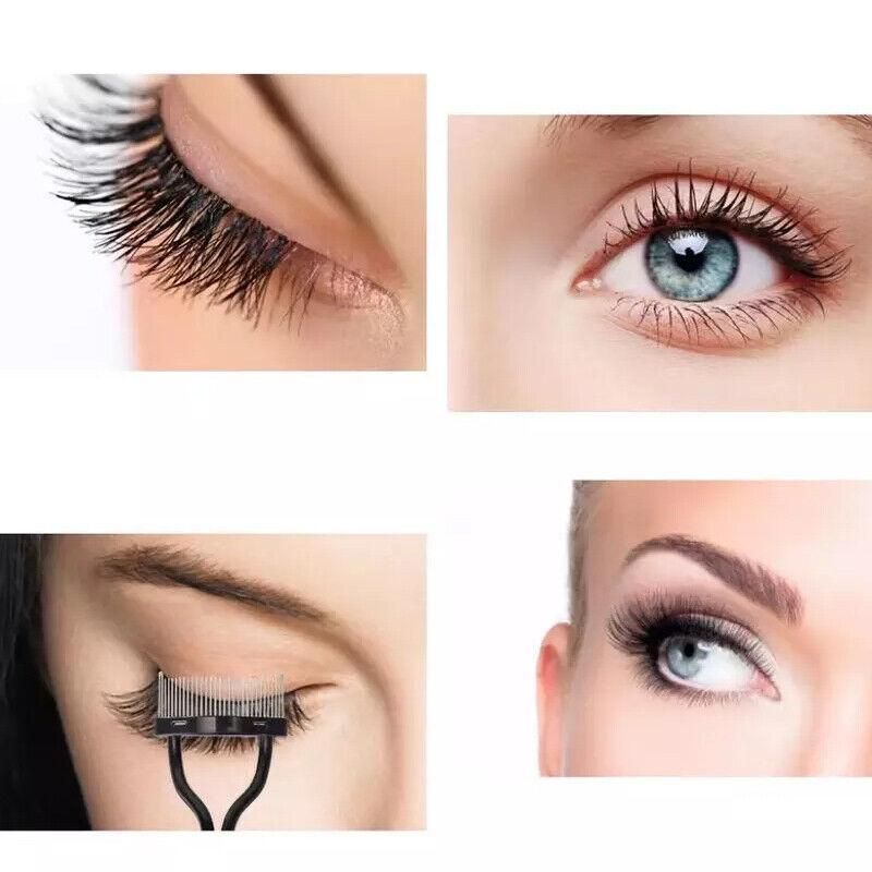 2PCS Eyelash Comb Lash Separator Metal Brush for Clump-Free Mascara and Curling