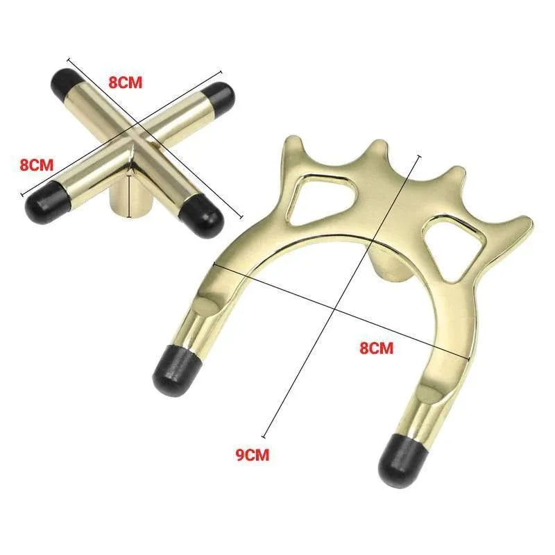 2PCS Pool Snooker Billiard Table Cue Rest Cross And Spider Jigger Brass Set