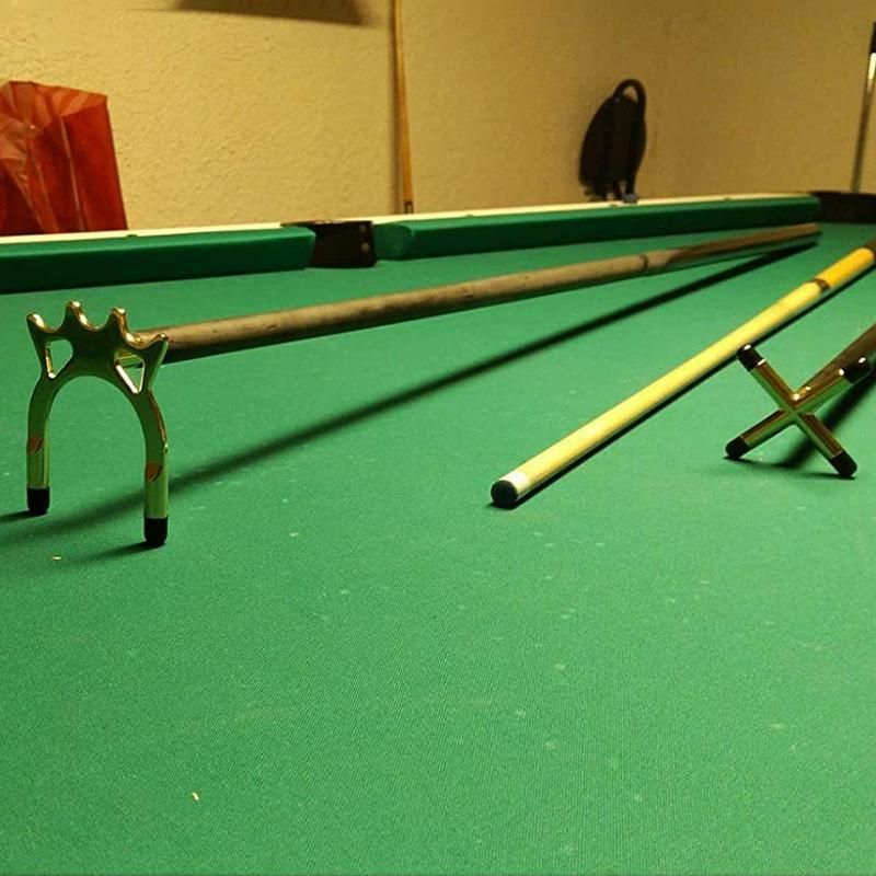 2PCS Pool Snooker Billiard Table Cue Rest Cross And Spider Jigger Brass Set