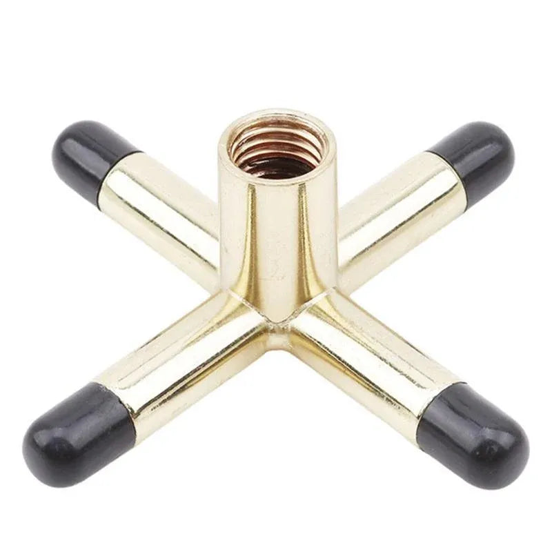 2PCS Pool Snooker Billiard Table Cue Rest Cross And Spider Jigger Brass Set