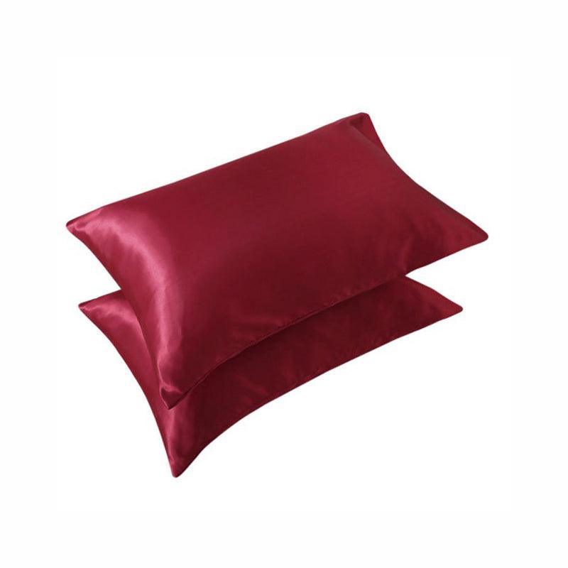2 Pack Satin Pillowcases Luxury Soft Cushion Covers Bedroom Home Decor - Coffee