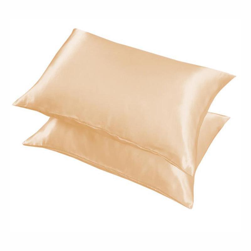 2 Pack Satin Pillowcases Luxury Soft Cushion Covers Bedroom Home Decor - Silver