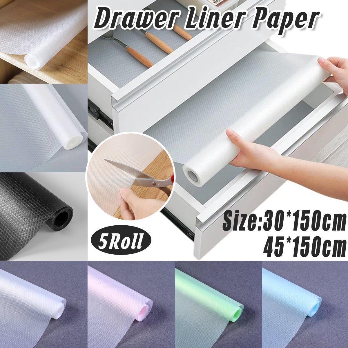 5 Roll EVA Anti Moisture Drawer Mat Cabinet Pad Kitchen Dustproof Placemat - Black Flat-30*150cm