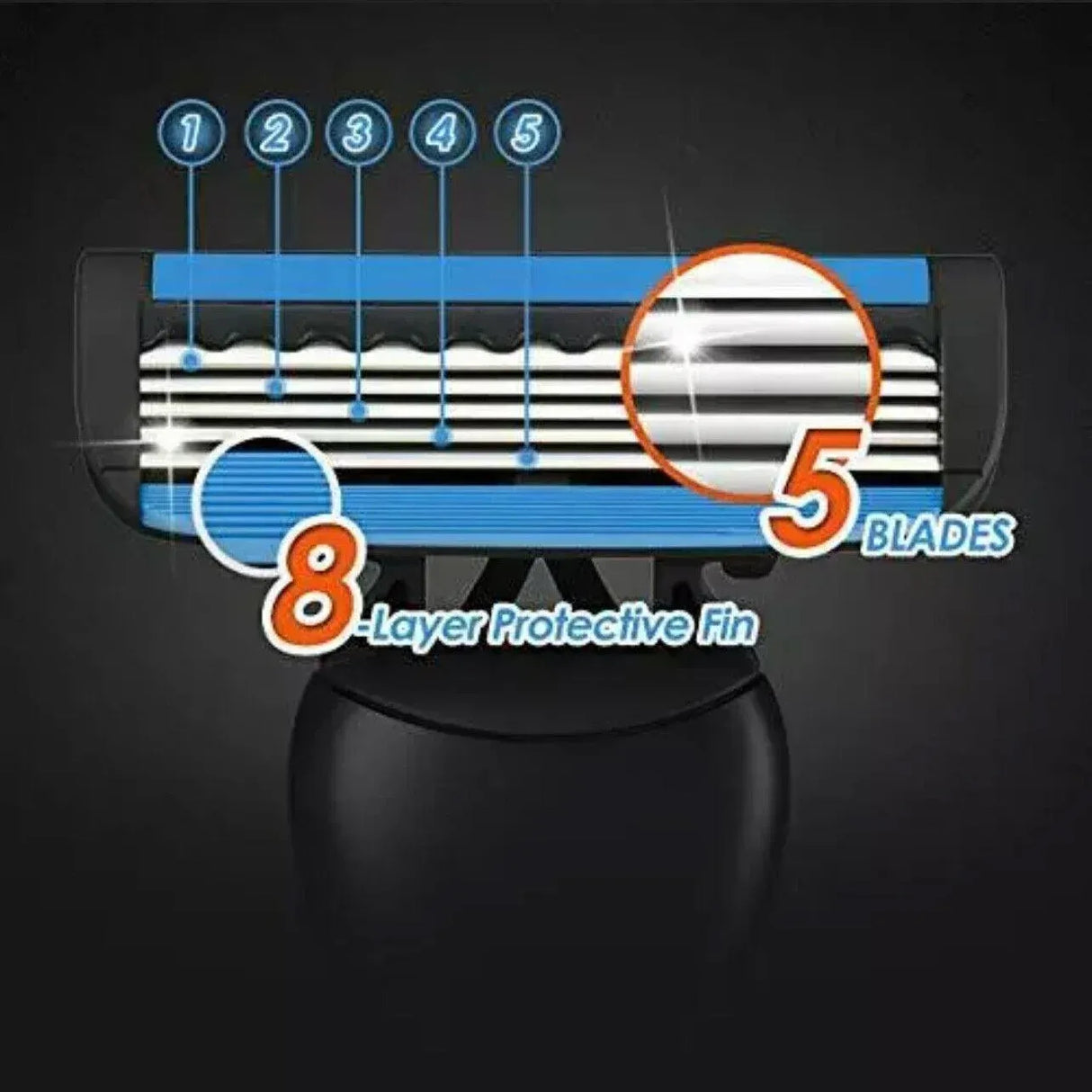 36Pcs Max 5 Blades Razor Shaving Shaver Trimmer Comfort Easy Clean Disposable