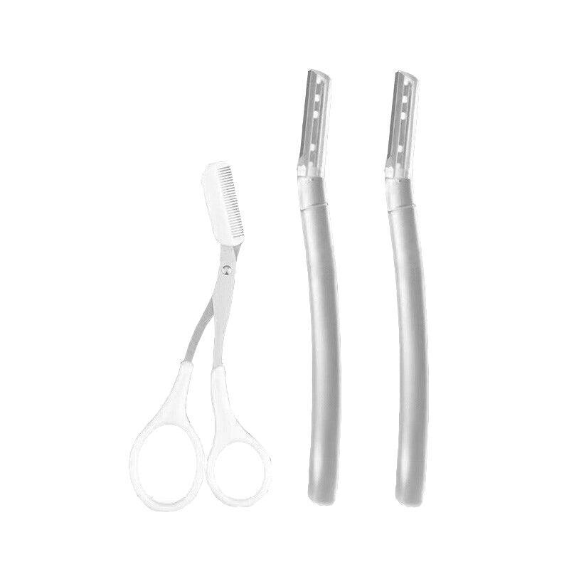 3Pcs Eyebrow Razor Set Facial Hair Remover Dermaplaning Shaving Tool Kit - Clear eyebrow razor*3