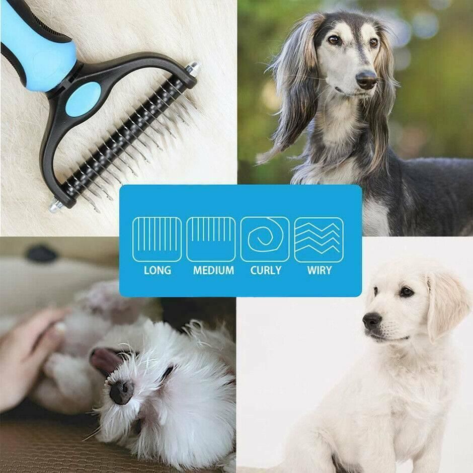 Dog Pet Cat Grooming Comb Brush Undercoat Rake Dematting Deshedding Trimmer Tool