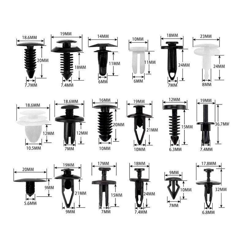 415Pcs Car Body Push Retainer Pin Rivet Trim Plastic Clips Panel Moulding Kit
