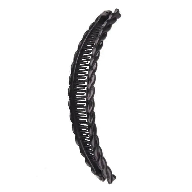 5X Hair Ponytail Holder Banana Clips Plastic Black Claw Comb Clip Multipurpose - Black