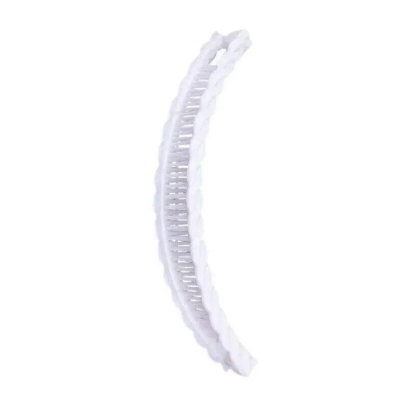 5X Hair Ponytail Holder Banana Clips Plastic Black Claw Comb Clip Multipurpose - White