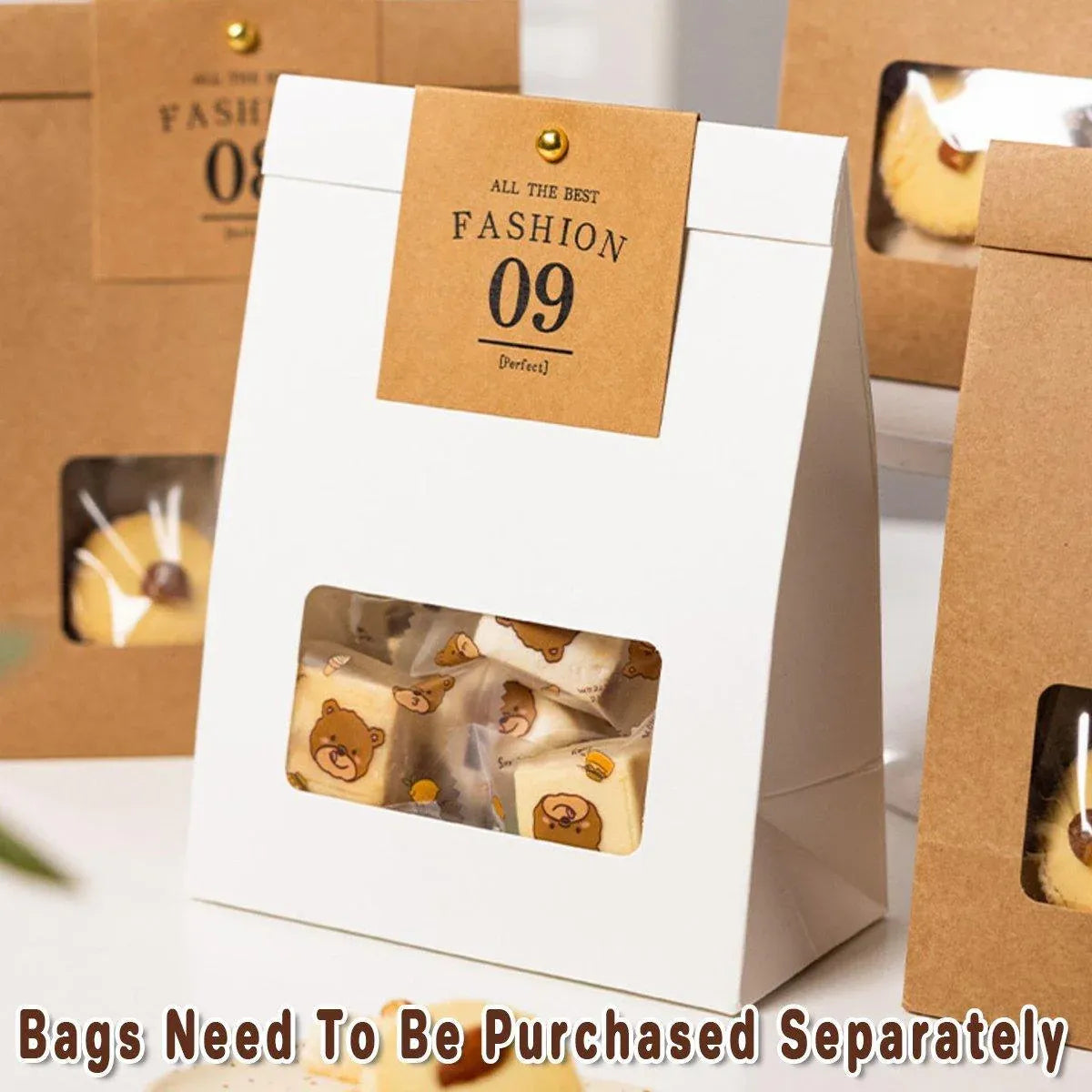 60PCS Folded Kraft Paper Biscuit Kraft Cardboard paper Creative Decorative Paper