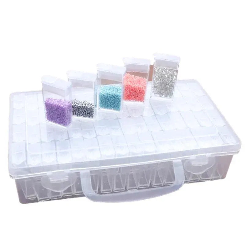 New 64 Grid Diamond Painting Storage Box Art Nail Bead Accessories Case Kit