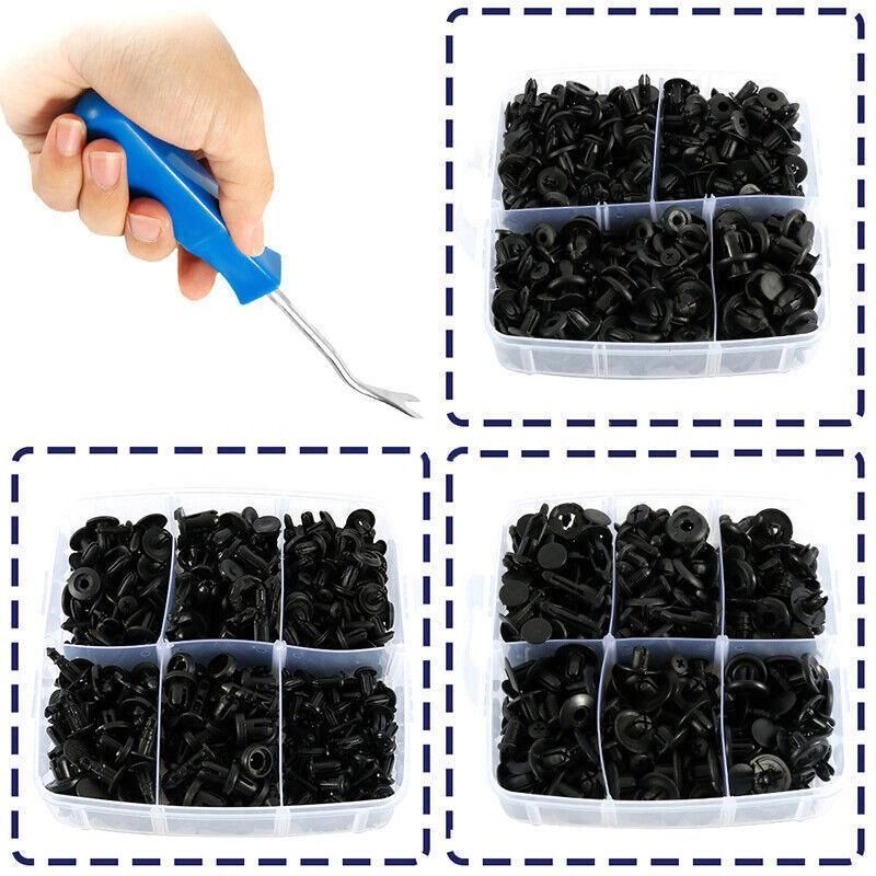 651Pcs Car Trim Body Clips Kit Rivet Retainer Door Panel Bumper Plastic Fastener
