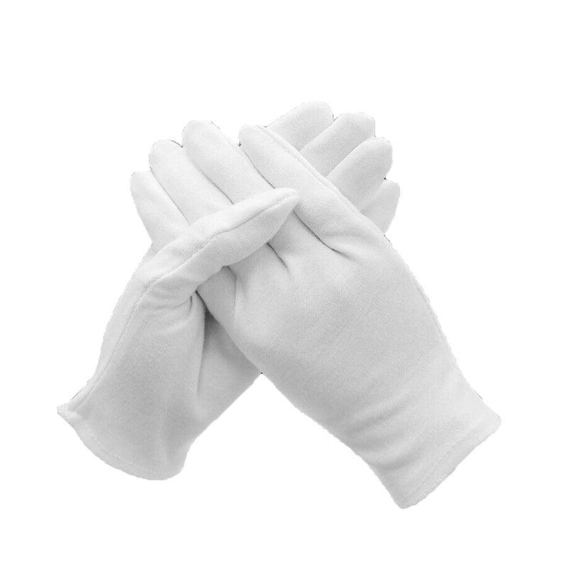 6 Pairs Handling Work Hands Protector Soft Costume Jewellery Cotton White Gloves - XL