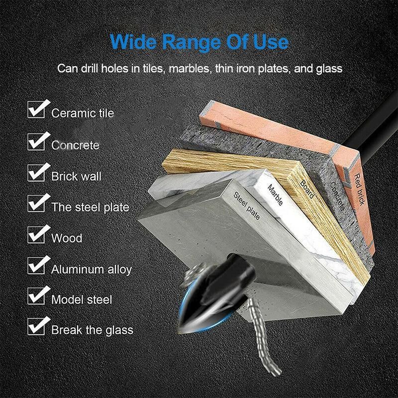 7Pcs Efficient Universal Drilling Tool Multifunctional Cross Alloy Drill Bit Au