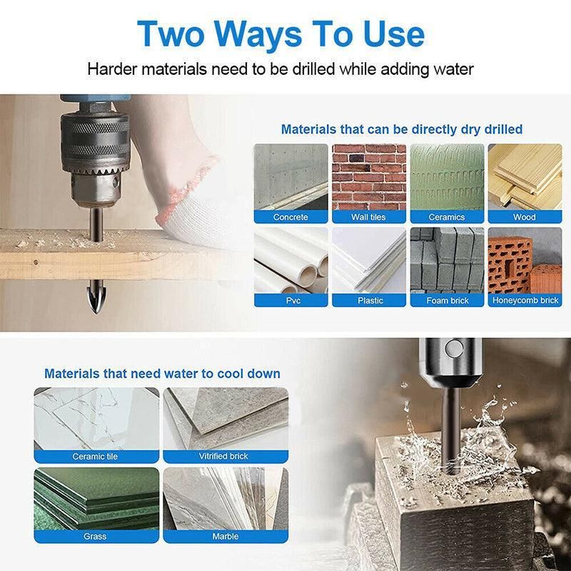 7Pcs Efficient Universal Drilling Tool Multifunctional Cross Alloy Drill Bit Au