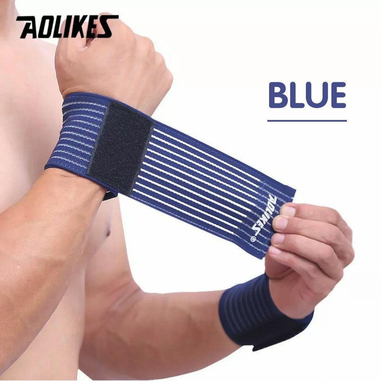 Aolikes Wrist Brace Elastic Bandage Support Sport Gym Wrap Fitness Wristband - White