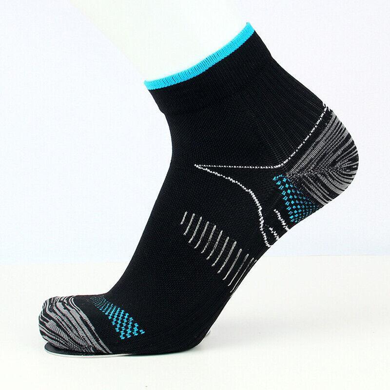 L XL Ankle Compression Socks for Foot Support and Daily Comfort Unisex - Black-Blue