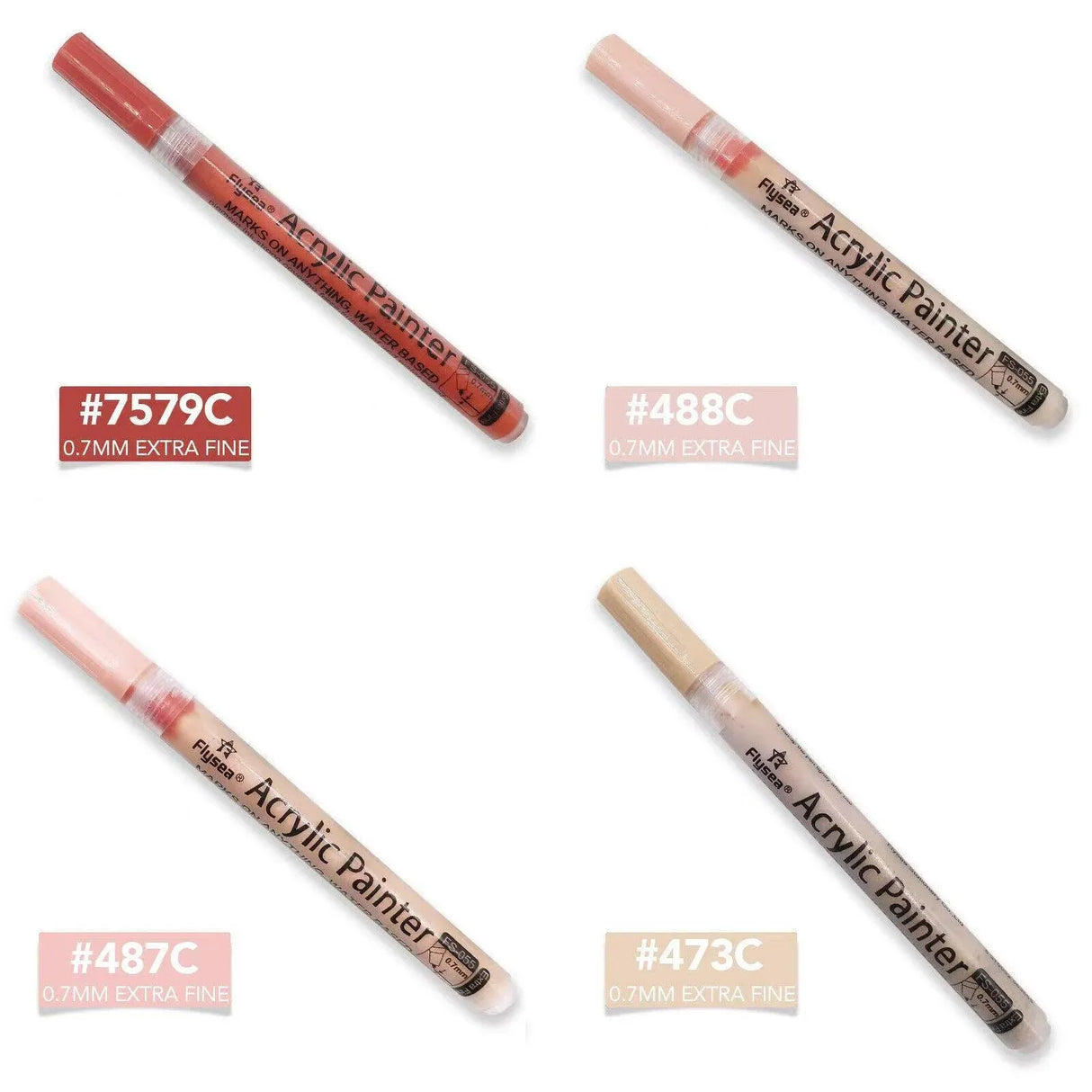 12 Colours Acrylic Paint Pens Markers Skin Tone