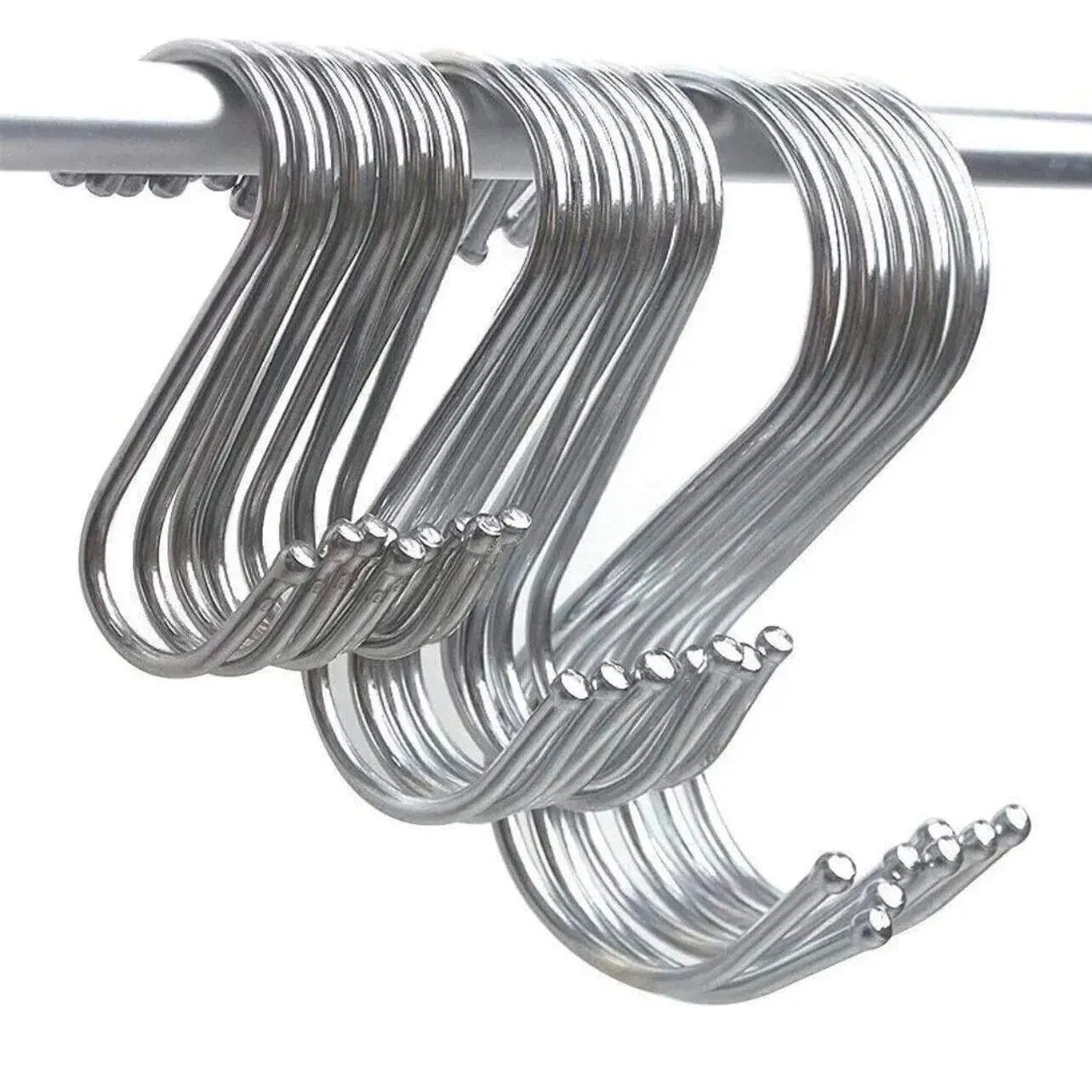 7cm Stainless Steel S Shape Hooks Kitchen Hanger Rack Clothes Hanging Plant Holders - 5PCS
