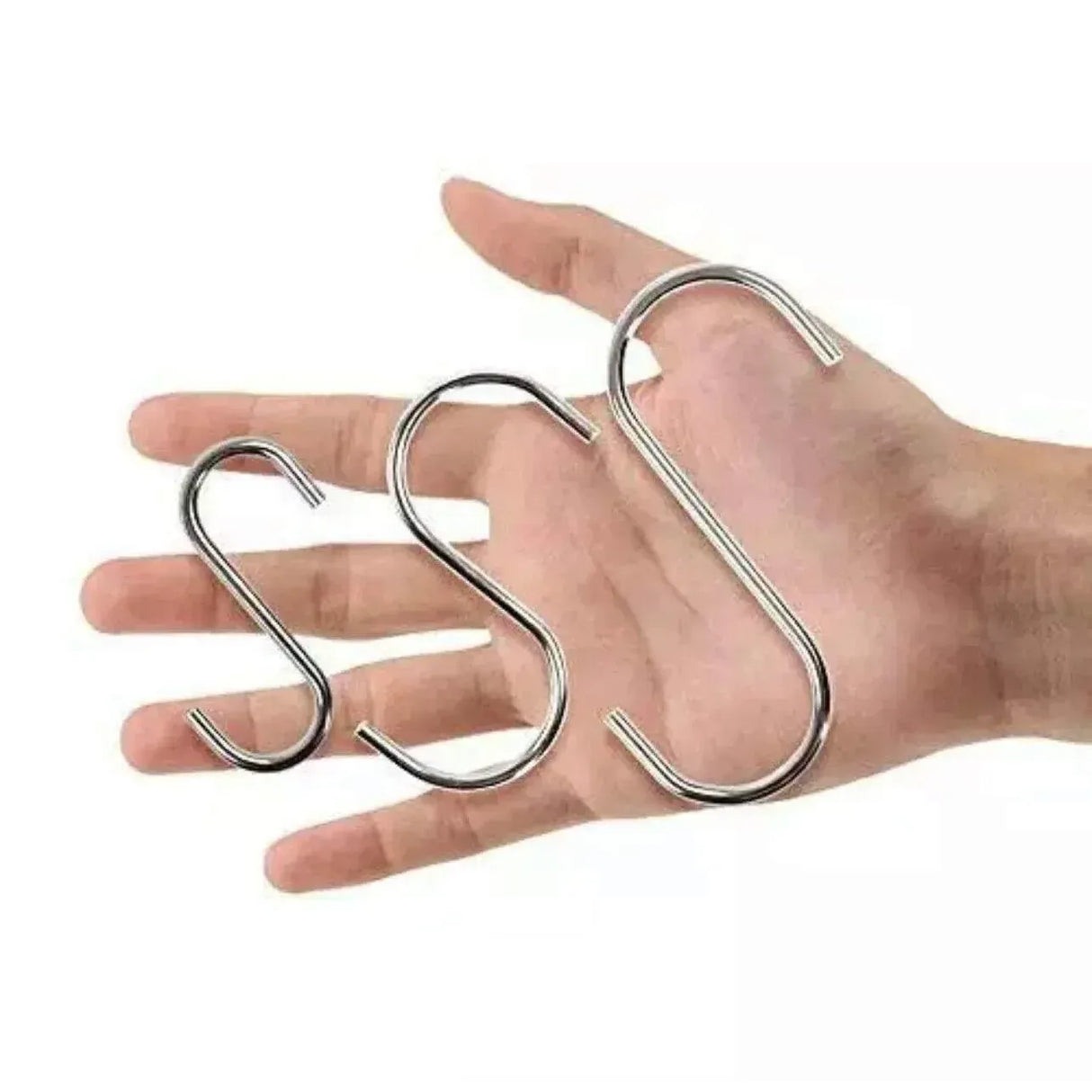 7cm Stainless Steel S Shape Hooks Kitchen Hanger Rack Clothes Hanging Plant Holders - 5PCS