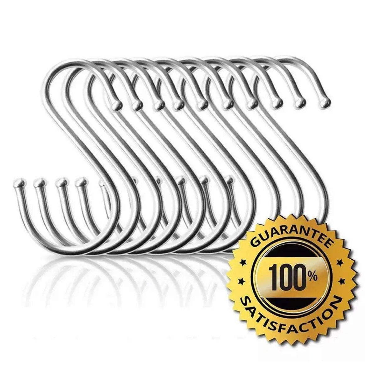 8cm Stainless Steel S Shape Hooks Kitchen Hanger Rack Clothes Hanging Plant Holders - 10PCS