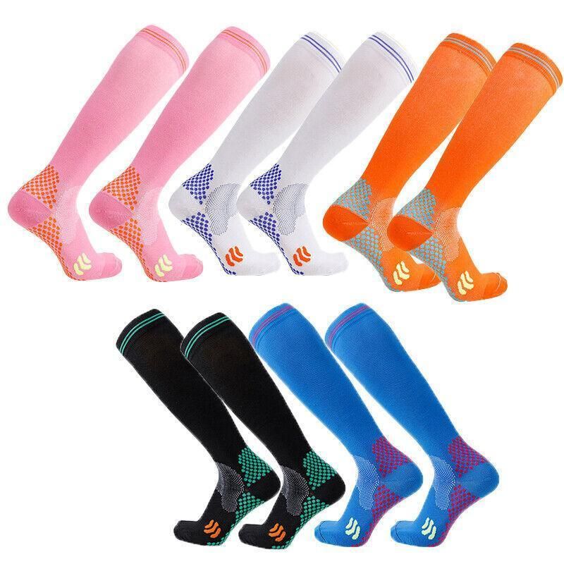 Compression Socks Miracle Copper Anti Fatigue Unisex Travel DVT Comfort L/XL - 1Pair Pink