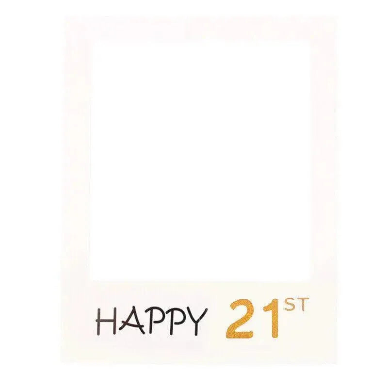 1Th 18Th-60Th Photo Booth Props Picture Frame Wedding Birthday Party Decoration - Happy 21ST