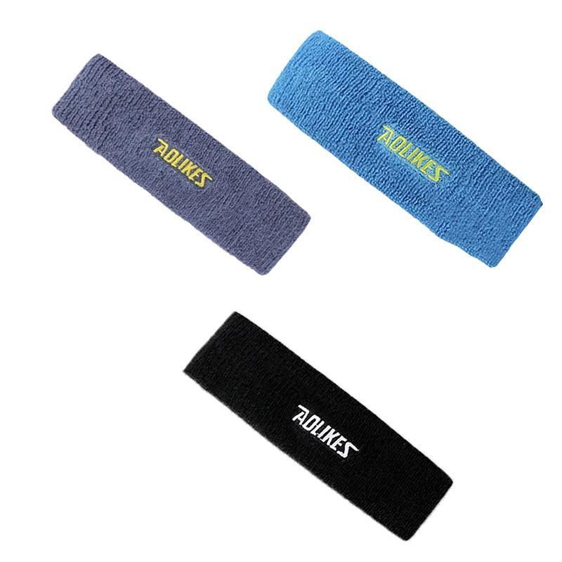 Aolikes Headbands Sweatband Cotton Hair Gym Yoga Stretch Sport Sweat Band - Grey