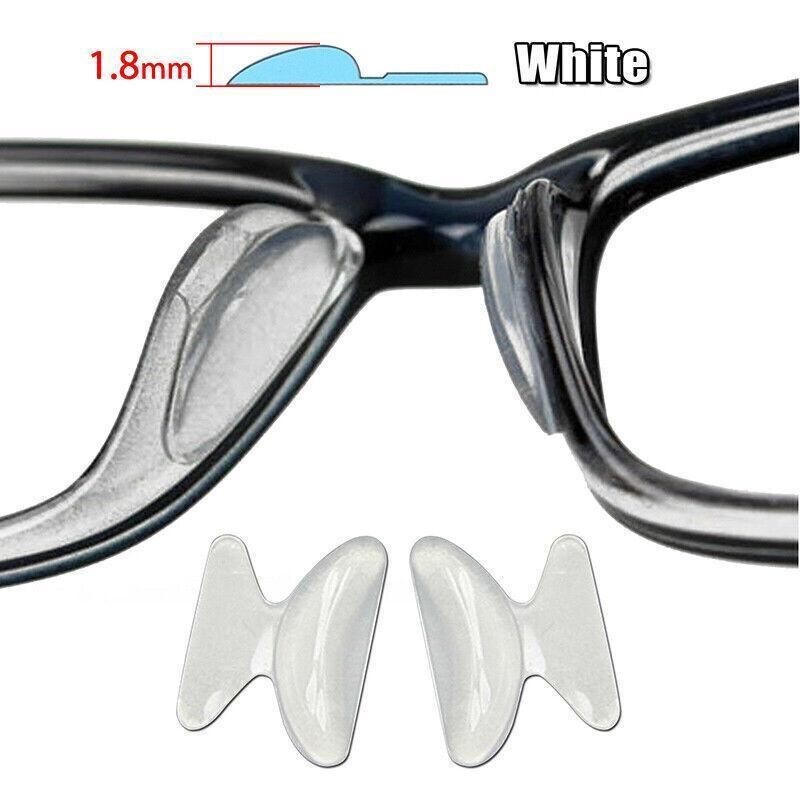 Silicone Anti-Slip Stick On Nose Pads for Eyeglass Sunglasses Glasses Clear - 1.8mm