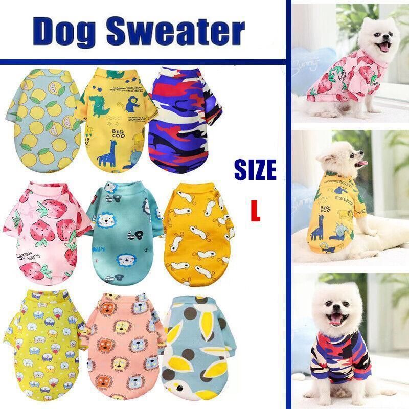 L Size Cute Pet Dog Warm Jumper Sweater Clothes Puppy Cat Knitwear Knitted Coats Winter - Yellow Giraffe