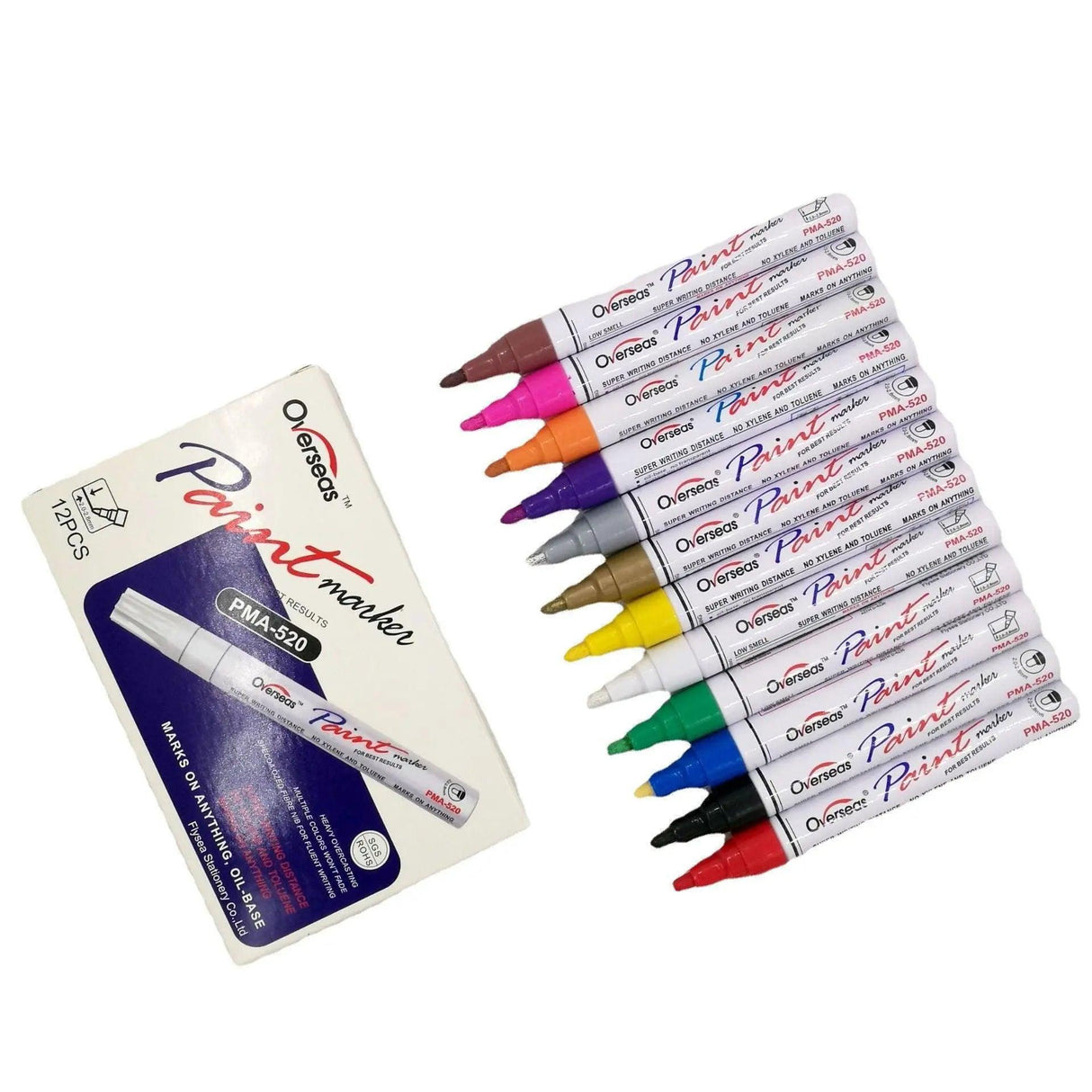 Multicolour Permanent Paint Marker Pens for Tyre Metal Glass Rubber - Black