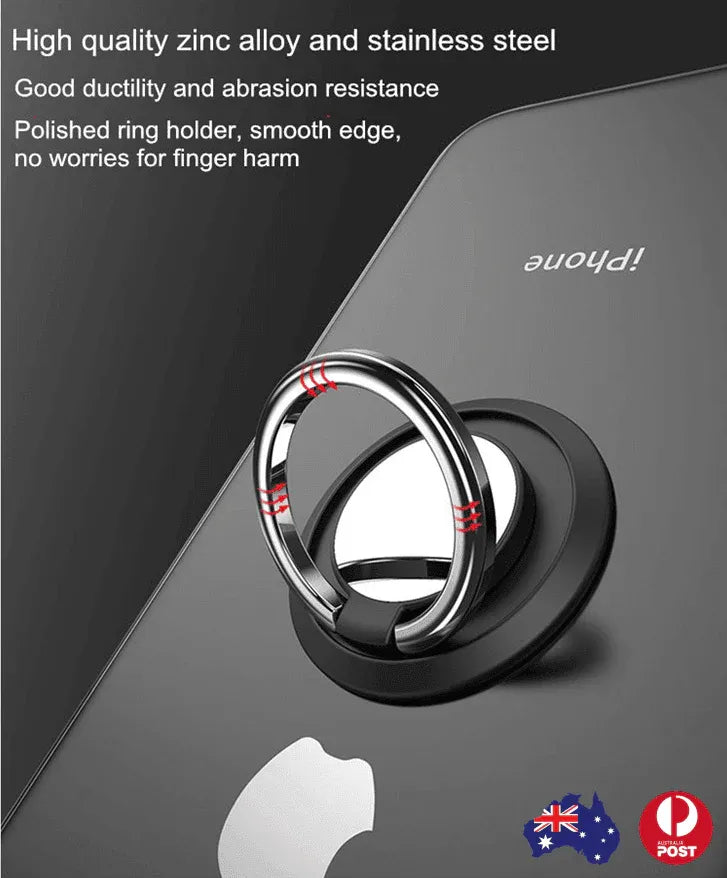 Iring Phone Ring Finger Holder Stand Car Mount Hook For Iphone Ipad Mobile Grip - A5- Blue