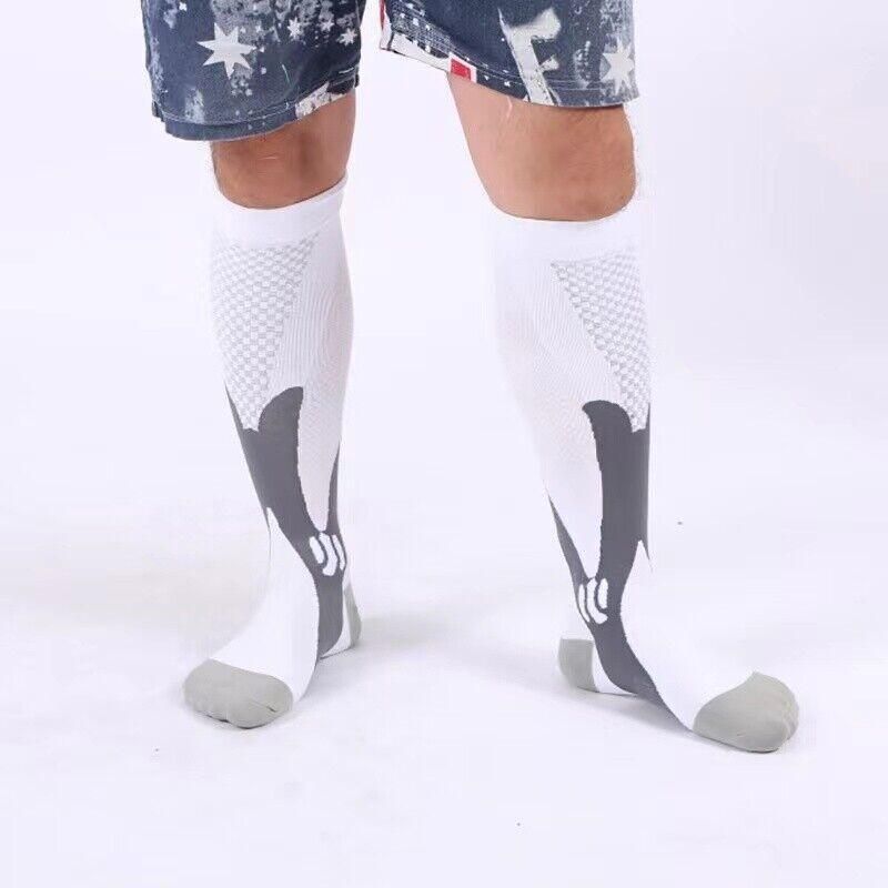 Copper Compression Socks for Running Travel Sports Anti Fatigue Support XXL Unisex - Black