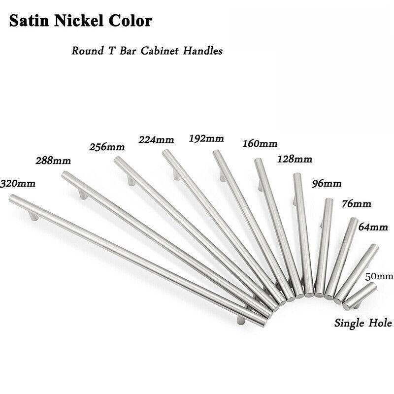 1pcs Black Kitchen Cabinet Door Handles Matte Black Stainless Steel Door Drawer Pull T Bar - 400mm/256mm