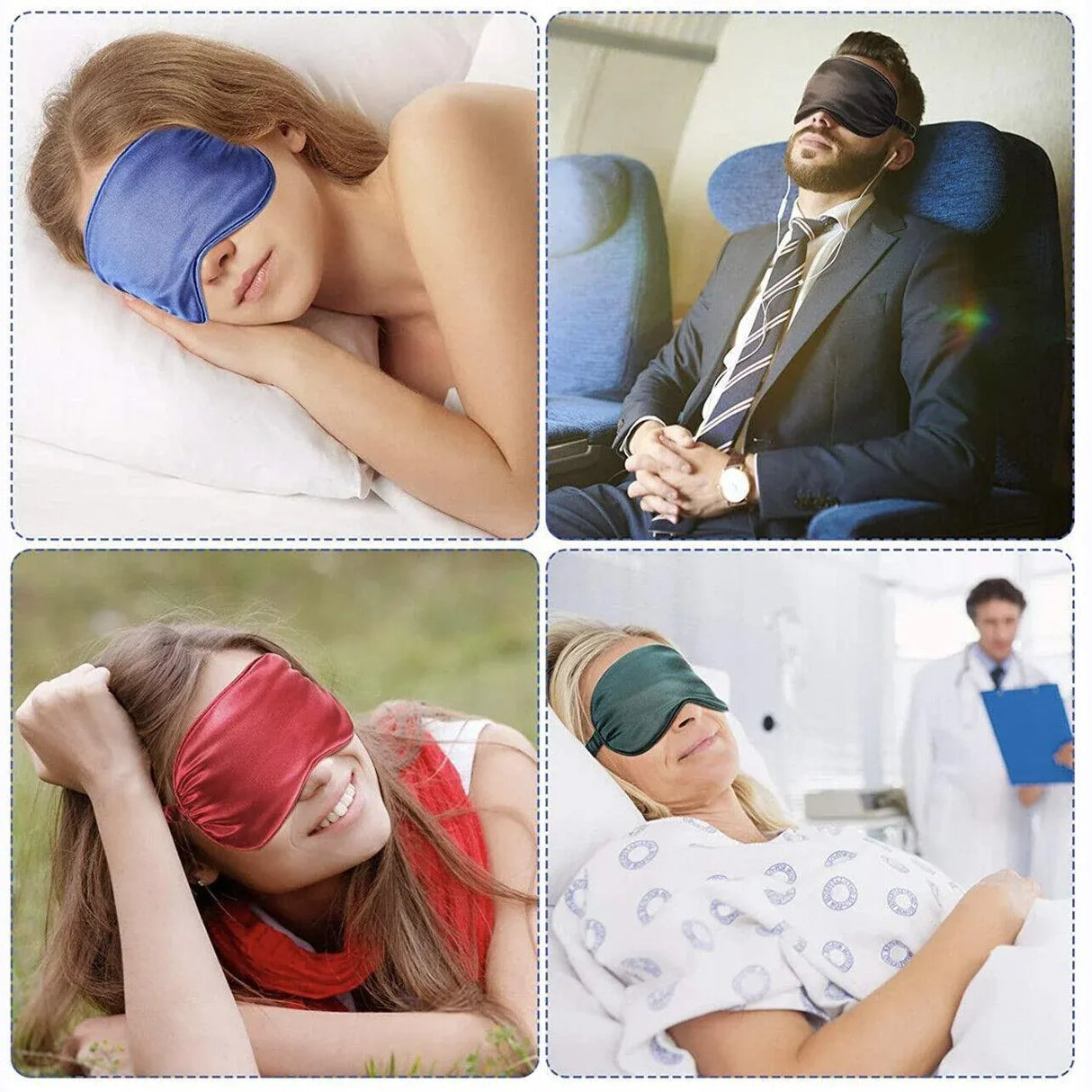 Pure Soft Silk Eyeshade Blindfold Sleep Eye Mask Cover Light Shade Travel Relax - 23 Light Pink