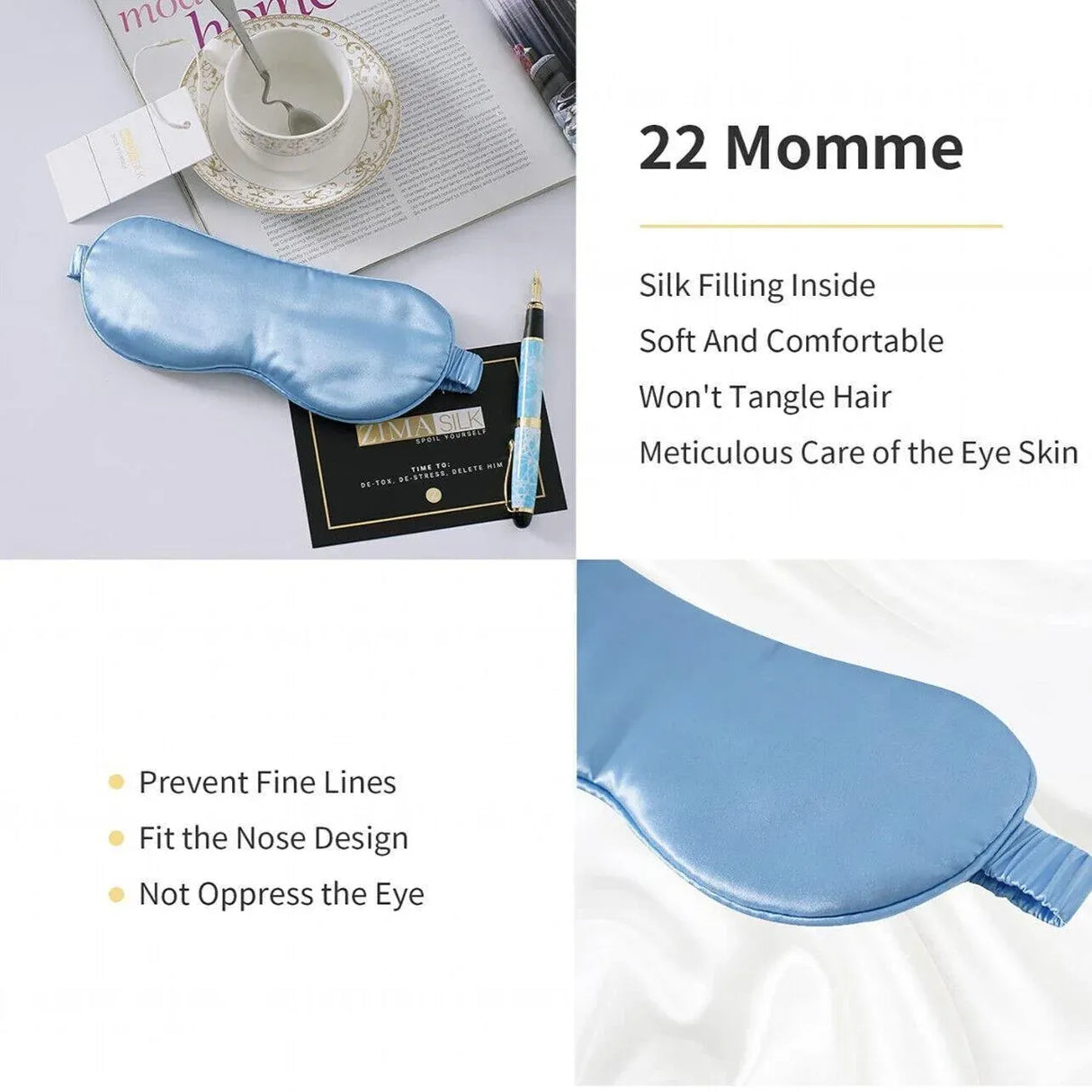 Pure Soft Silk Eyeshade Blindfold Sleep Eye Mask Cover Light Shade Travel Relax - 23 Light Pink