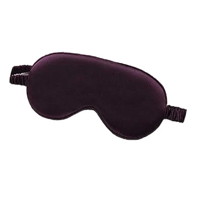Pure Soft Silk Eyeshade Blindfold Sleep Eye Mask Cover Light Shade Travel Relax - Deep Purple