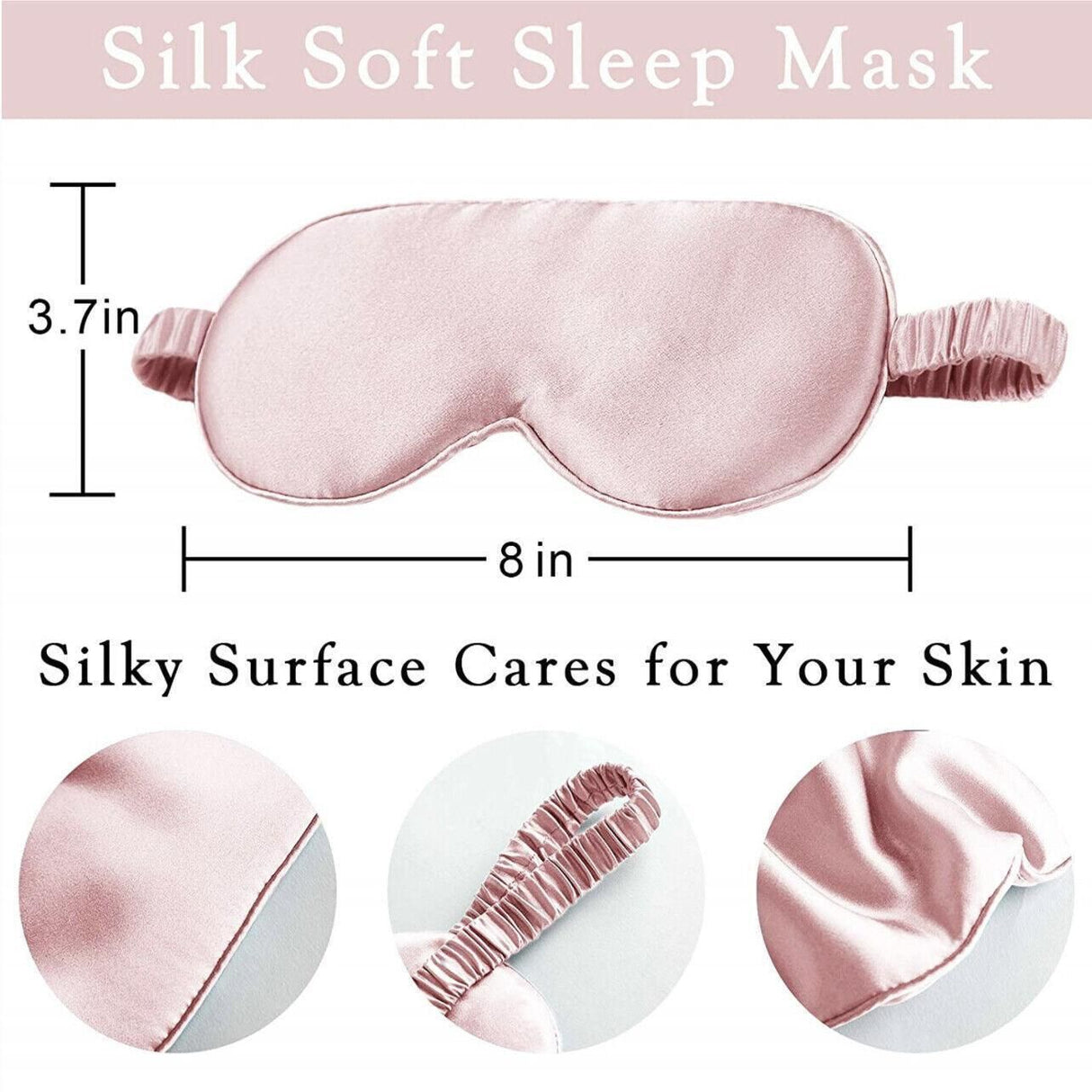 Pure Soft Silk Eyeshade Blindfold Sleep Eye Mask Cover Light Shade Travel Relax - White
