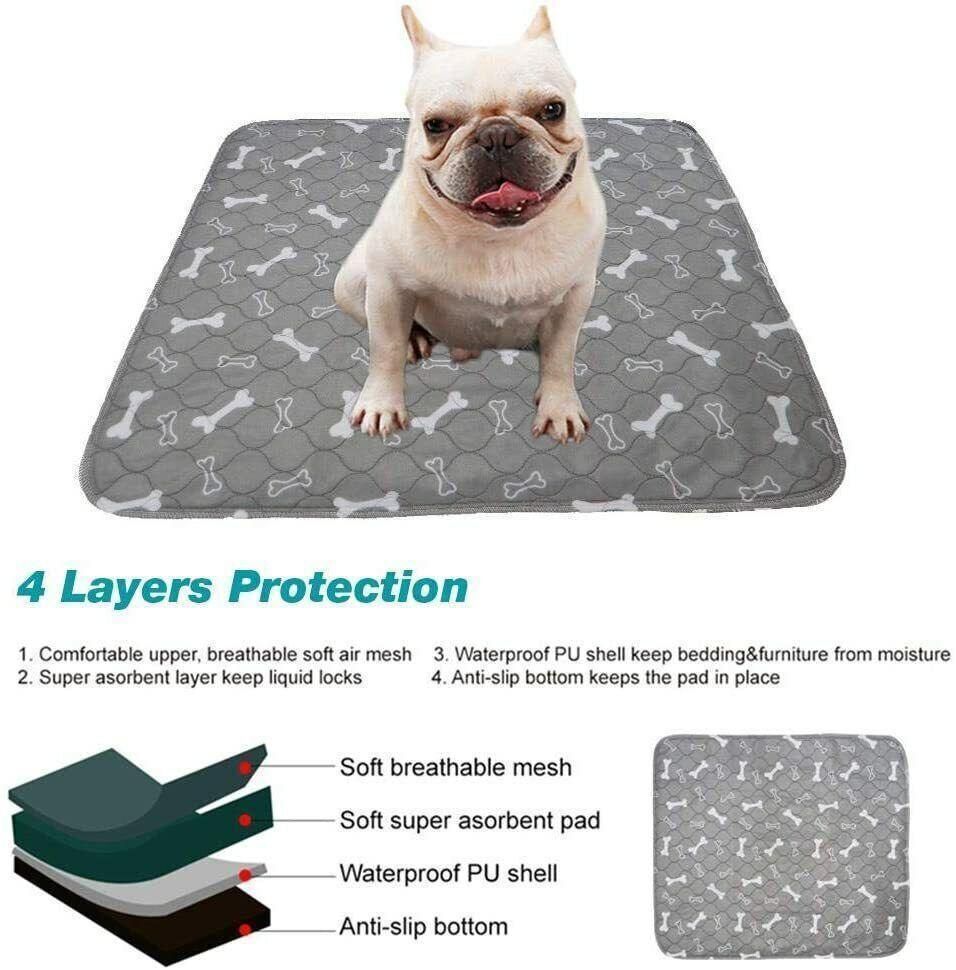 Orange Washable Pet Dog Cat Training Pee Pads Cushion Bed Absorbent Mat - 40X60cm