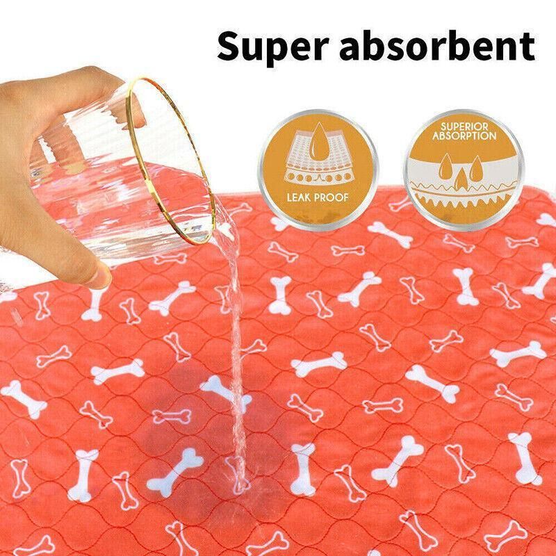Orange Washable Pet Dog Cat Training Pee Pads Cushion Bed Absorbent Mat - 70X80cm