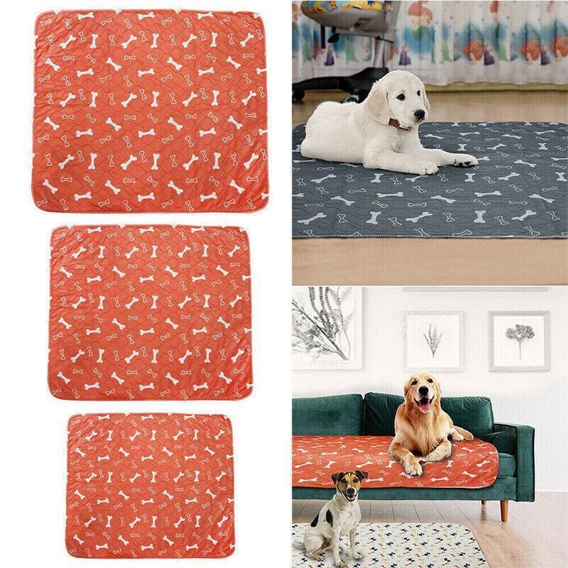 Orange Washable Pet Dog Cat Training Pee Pads Cushion Bed Absorbent Mat - 70X80cm