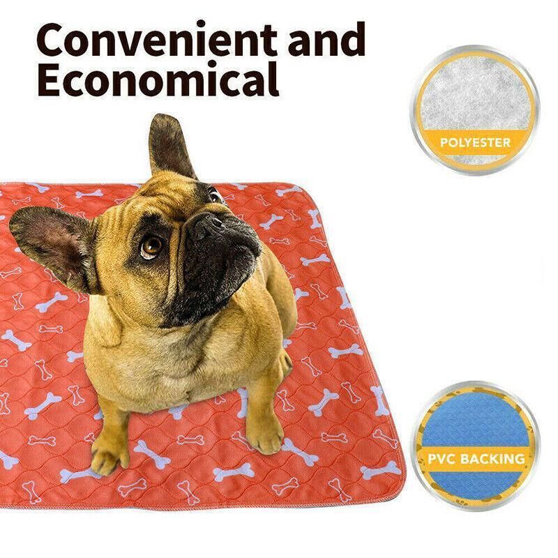 Orange Washable Pet Dog Cat Training Pee Pads Cushion Bed Absorbent Mat - 70X80cm