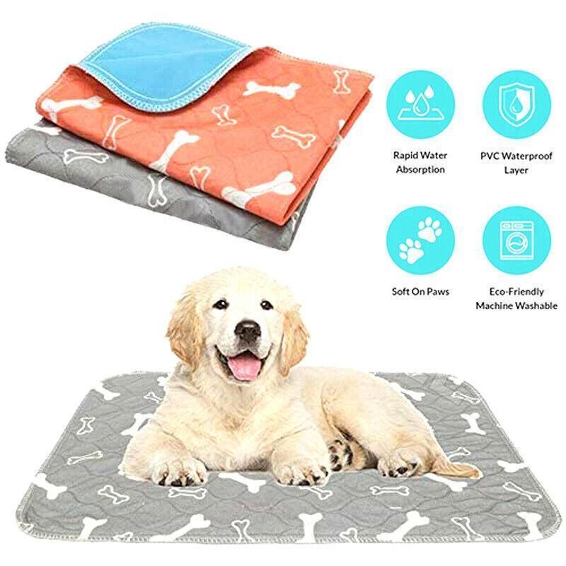 Orange Washable Pet Dog Cat Training Pee Pads Cushion Bed Absorbent Mat - 70X80cm