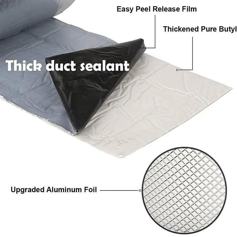 5M Waterproof Tape Butyl Rubber Aluminium Foil Roof Pipe Caravan Repair Flashing - 20cm*5m*1 Unit